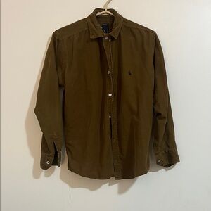 Ralph Lauren Men's Olive/Brown Button Down Shirt